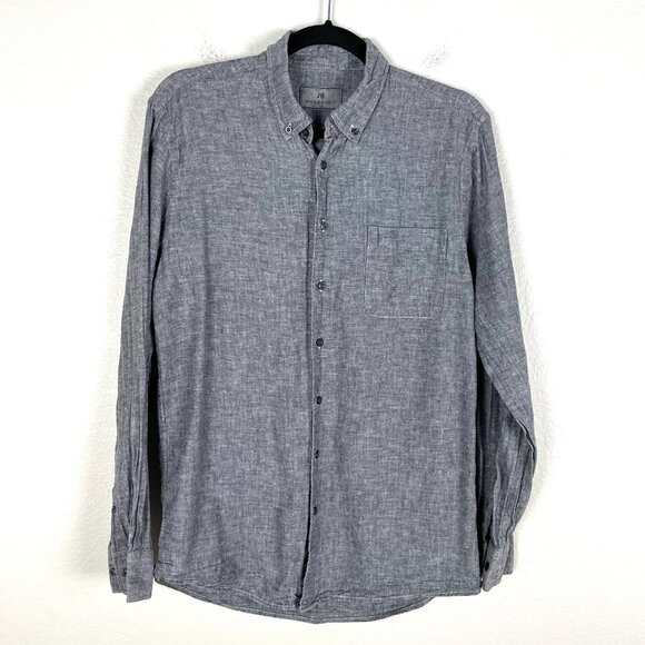 Jhane Barnes Other - Jhane Barnes JB Workshop Mens 15.5 Gray Linen Cotton Button Down Shirt